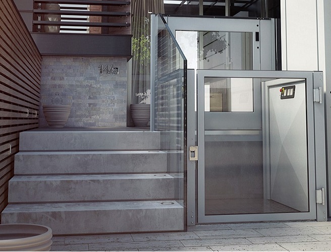 Elevador residencial instalado em uma casa